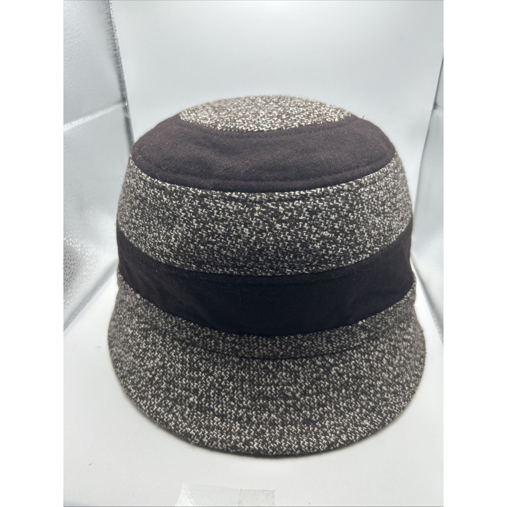 Vintage-Style Betmar Bucket Hat, Brown Wool Tweed, Wide Band, Fall/winter - Picture 4 of 7